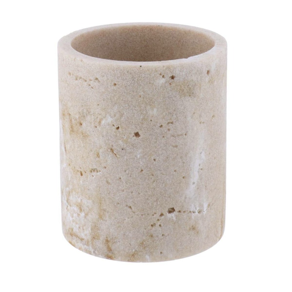 Gobelet en polyresine facon travertin - naturel