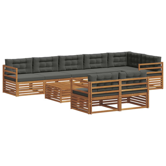 Ensemble de canapés d'extérieur 9 pcs naturel et anthracite