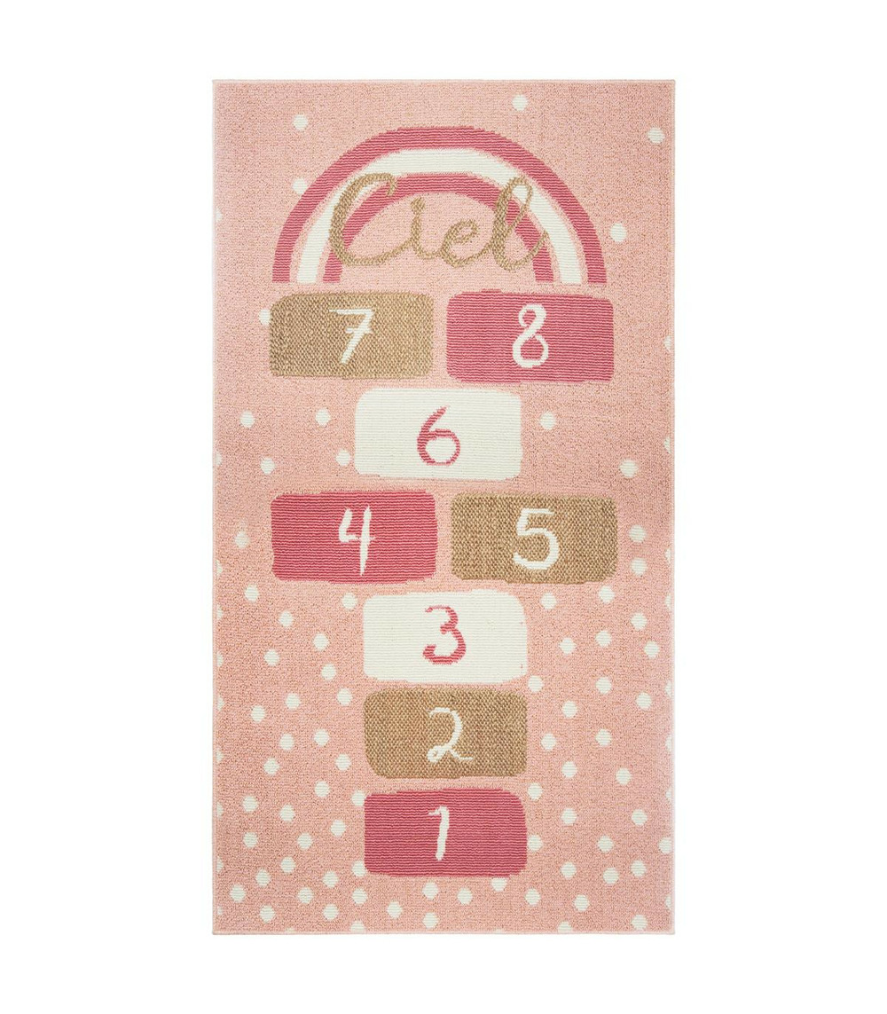 Tapis enfant marelle rose 80 x 150 cm
