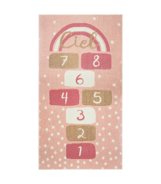 Tapis enfant marelle rose 80 x 150 cm