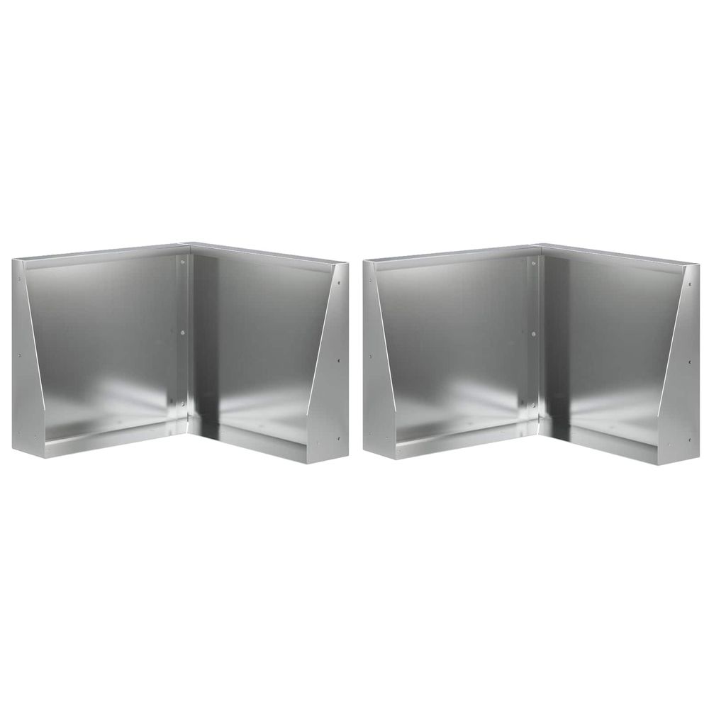 Mur de soutènement 2 pc 50 x 50 x 50 cm acier galvanisé argenté