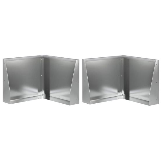 Mur de soutènement 2 pc 50 x 50 x 50 cm acier galvanisé argenté