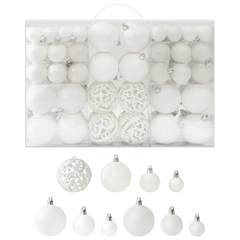 Ensemble de boules de noël 100 pcs blanc