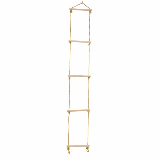 Échelle corde 5 barreaux bois pour portique h190-250cm