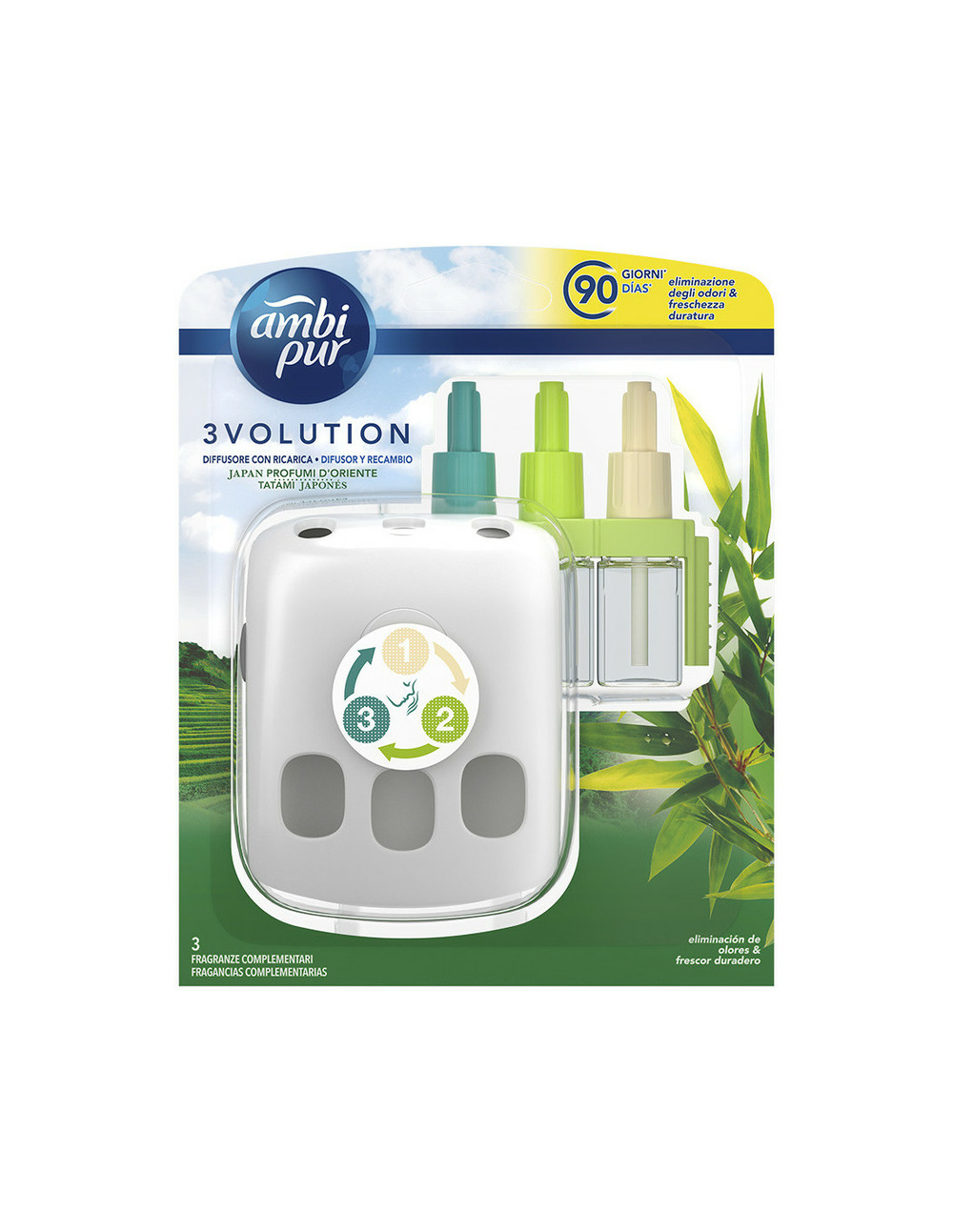 Dernières unités ambipur 3volution appareil + recharge japan tatami 21ml