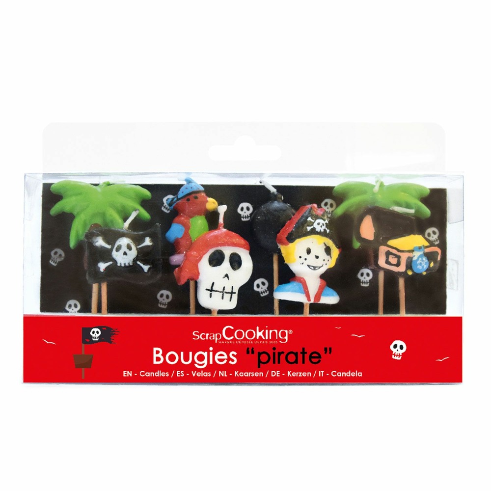 8 bougies d'anniversaire pirates