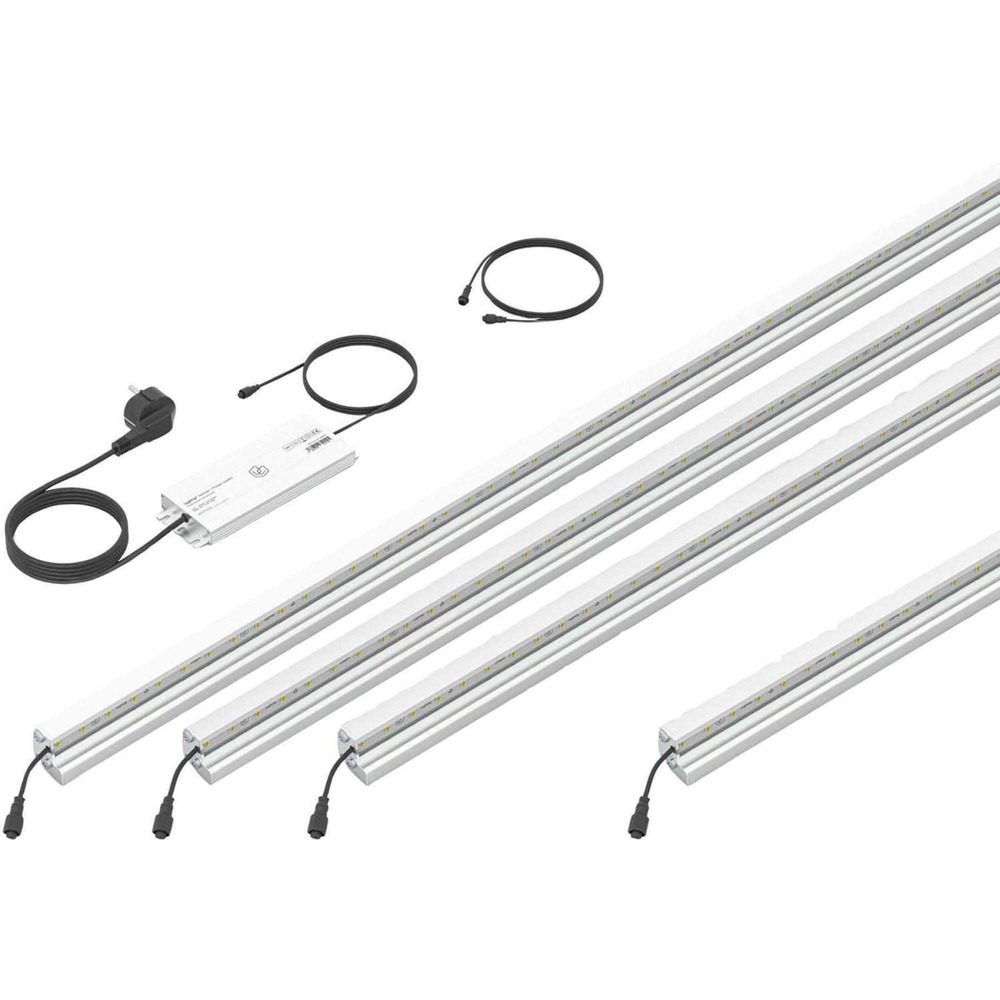 Set 5 barettes lumineuses transformateur et prolongateur pour clôture en métal e