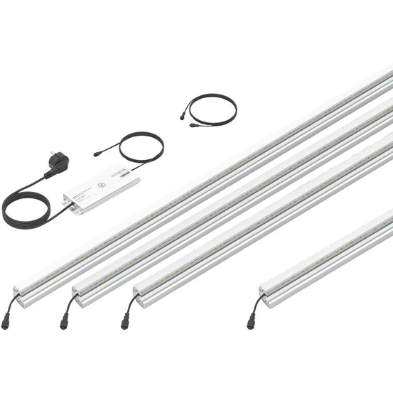 Set 5 barettes lumineuses transformateur et prolongateur pour clôture en métal e