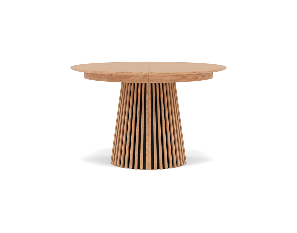 Freya - table à manger ronde extensible - effet bois - 4 à 8 personnes