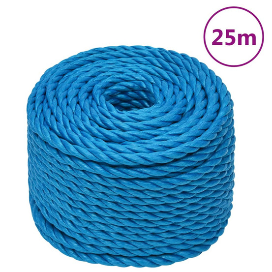 Corde de travail bleu 16 mm 25 m polypropylène