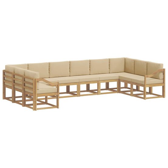 Ensemble de canapés d'extérieur 10 pc blanc et beige