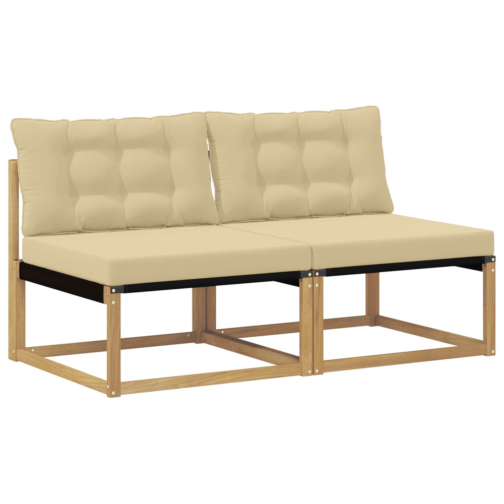 Sofa de milieu extérieur bois d'acacia massif et textilène