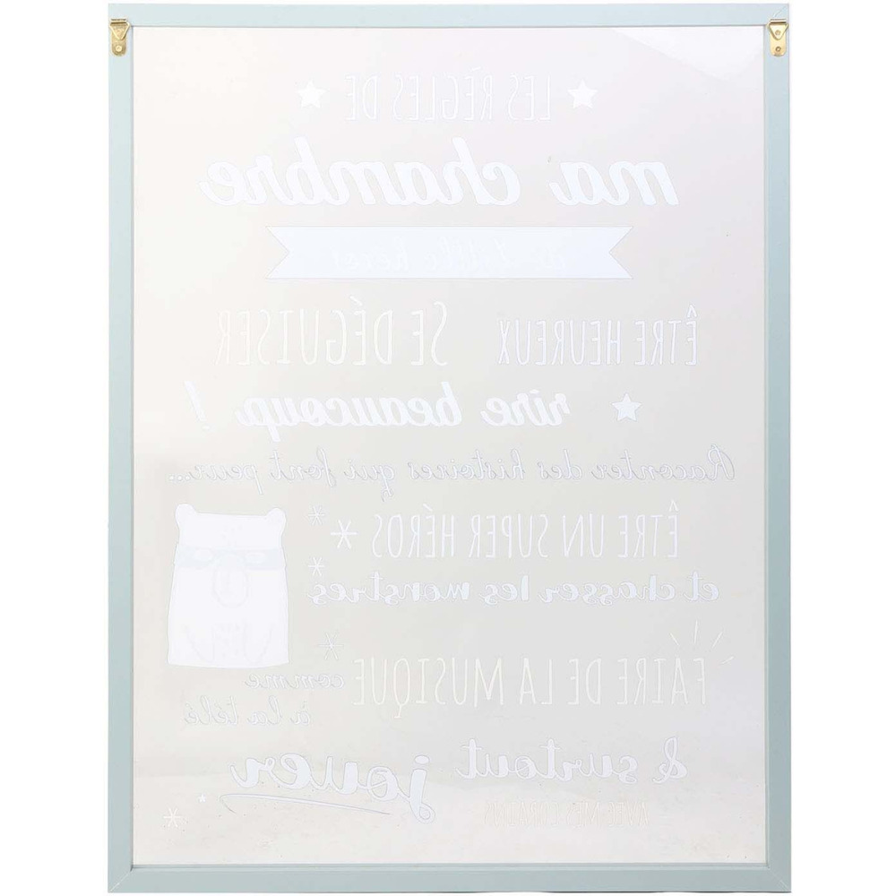 Cadre enfant les règles de ma chambre bleu