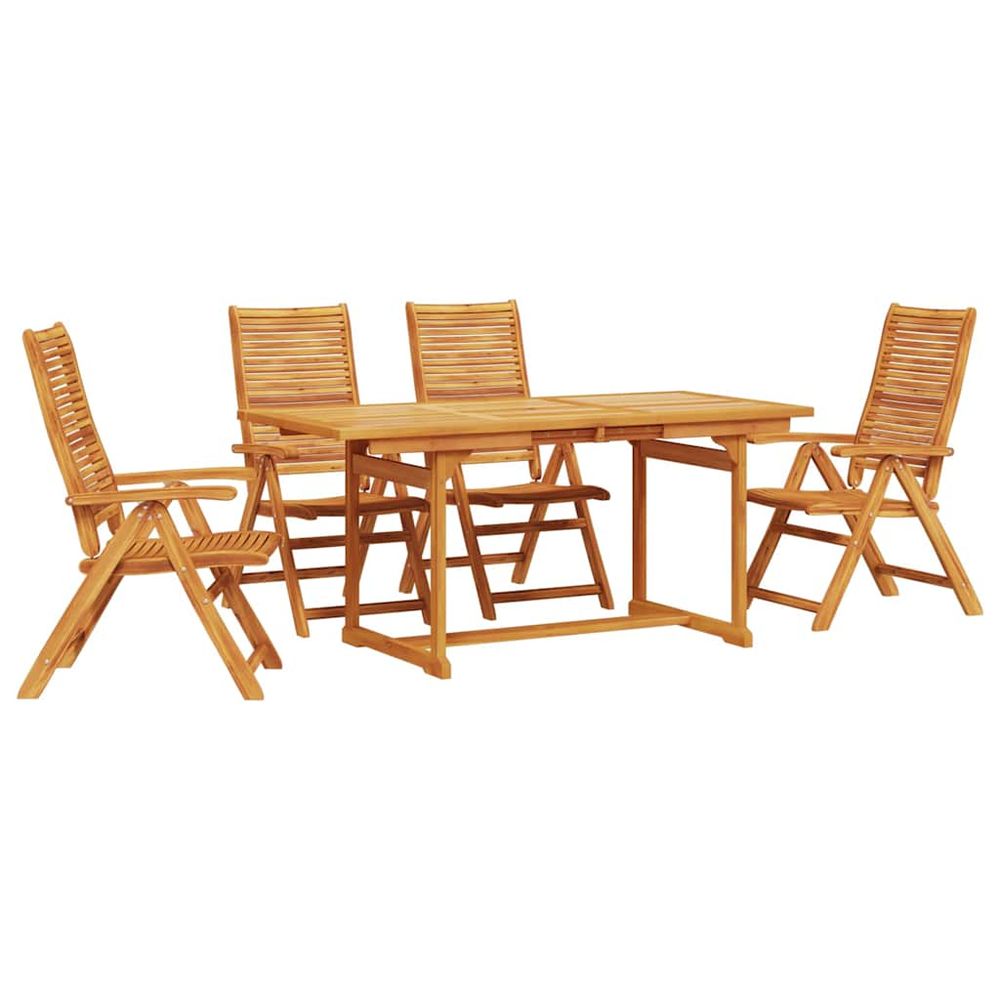 Ensemble de salle à manger pour jardin 5 pc marron
