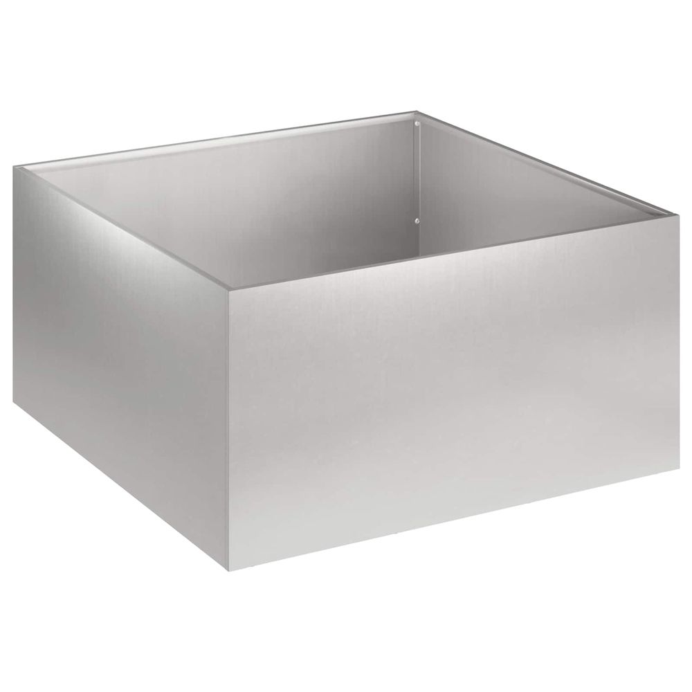 Cache-pot de jardin argenté 60 x 60 x 30 cm acier inoxydable