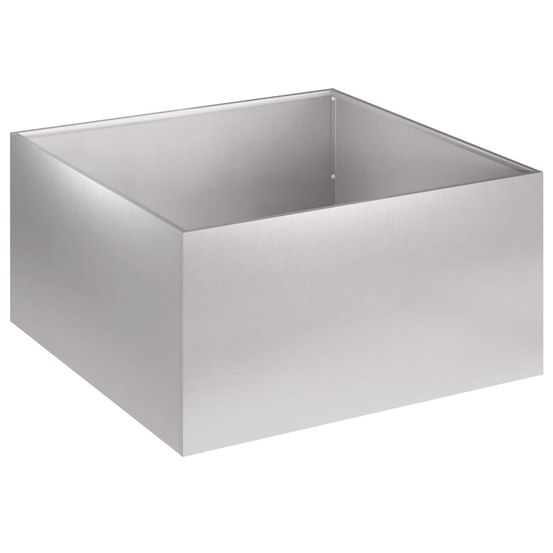 Cache-pot de jardin argenté 60 x 60 x 30 cm acier inoxydable