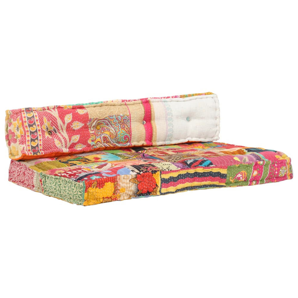 Coussin de canapé palette multicolore tissu patchwork