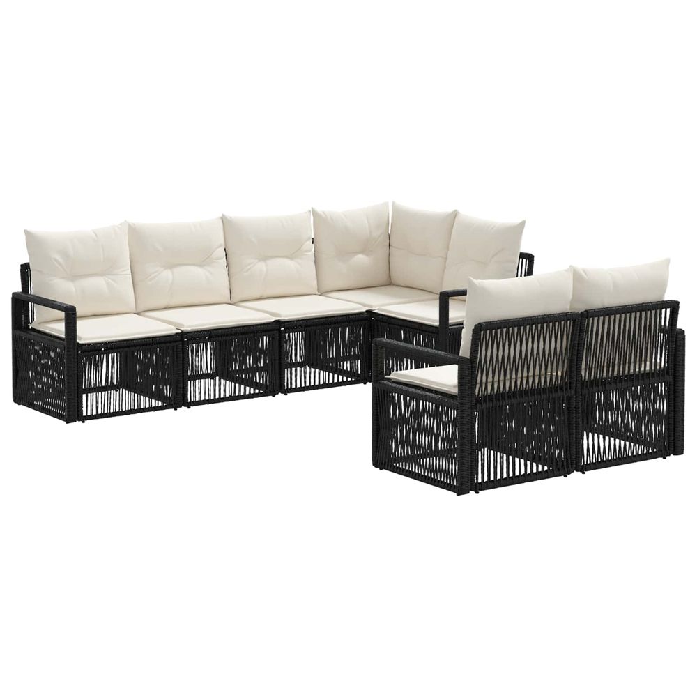 Ensemble de canapé de jardin 7 pc 7-nombre de places noir