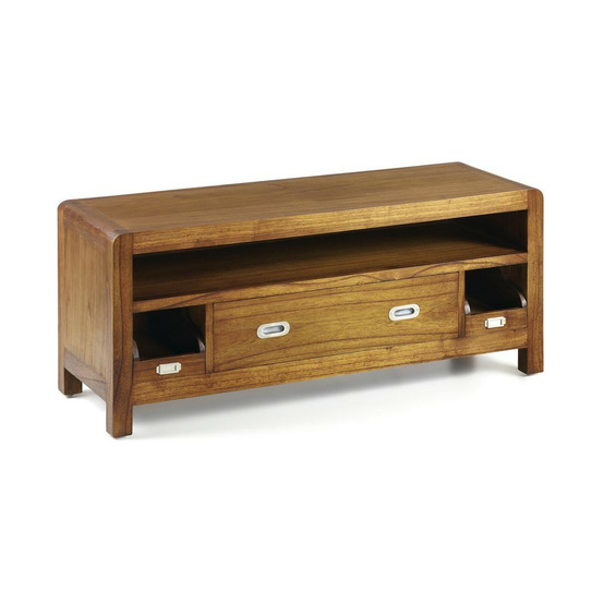 Meuble tv 3 tiroirs bronze bois-bronze marron - athénaïs décoration d'autrefois