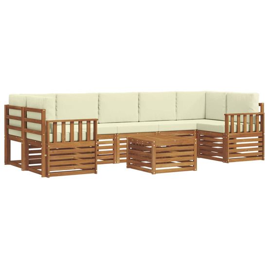 Ensemble de canapés d'extérieur 8 pc naturel et crème