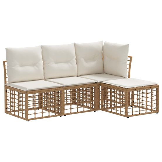 Ensemble de canapés d'extérieur naturel polyester