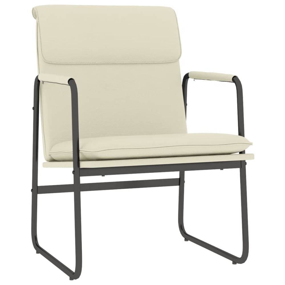 Chaise longue crème 55x64x80 cm similicuir bain de soleil