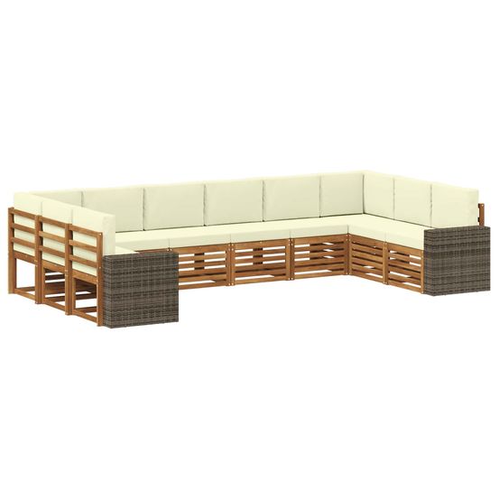 Ensemble de canapés d'extérieur 10 pc naturel et crème