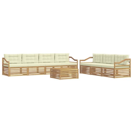 Ensemble de canapés d'extérieur 8 pc blanc et crème polyester
