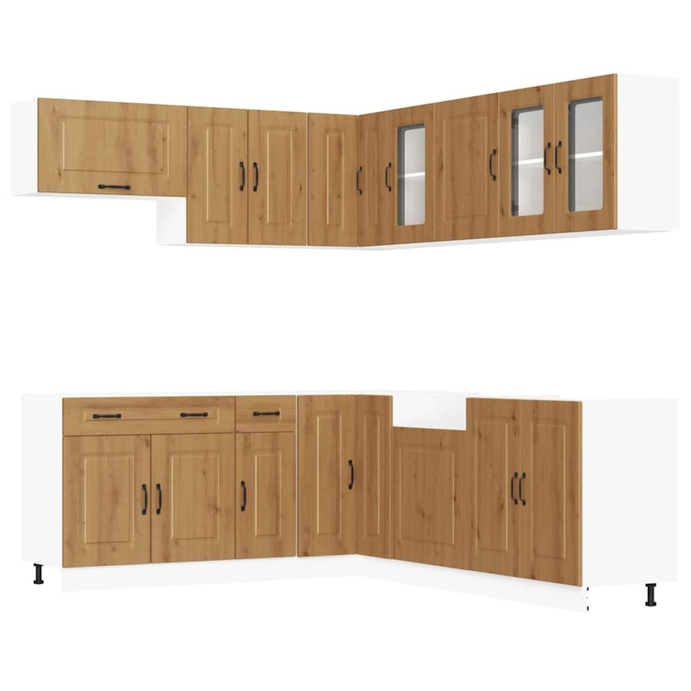 Ensemble d'armoires de cuisine 11 pcs kalmar bois d'ingénierie