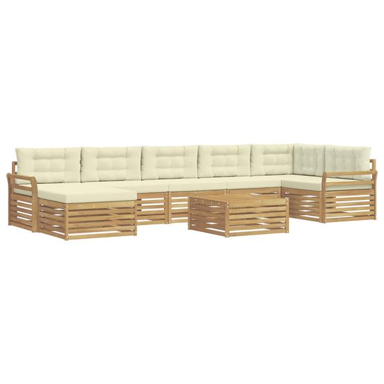 Ensemble de canapés d'extérieur 8 pc blanc et crème