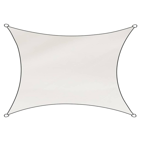 Tissu d'ombrage como polyester rectangulaire 3x4 m blanc