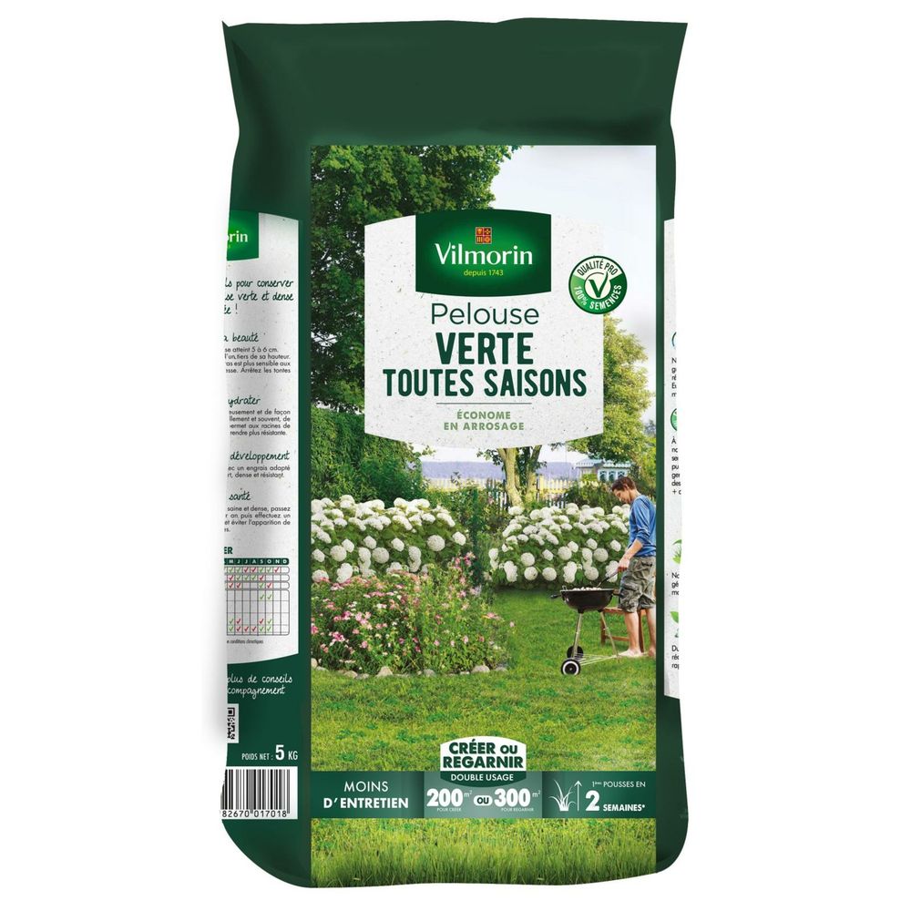 Pelouse verte toutes saisons - 5 kg