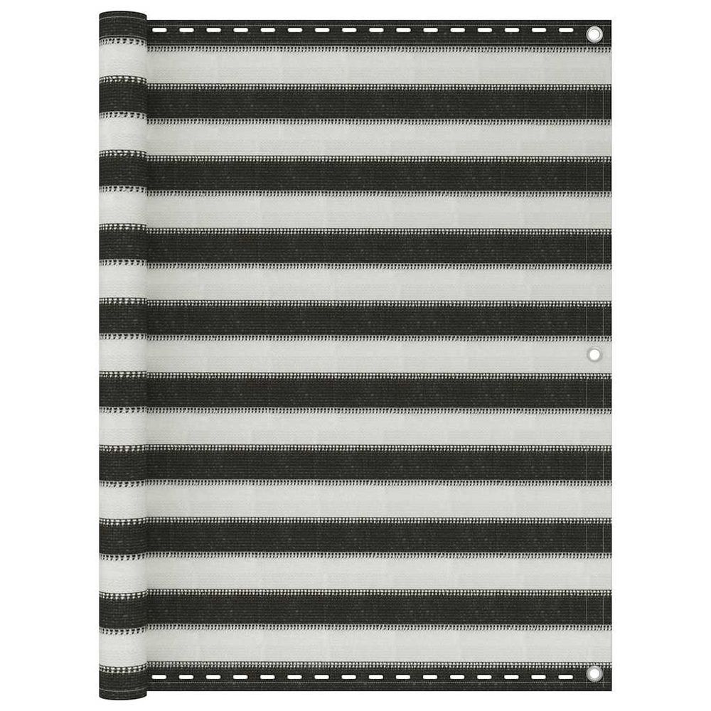 Écran de balcon pehd 120x600 cm anthracite et blanc
