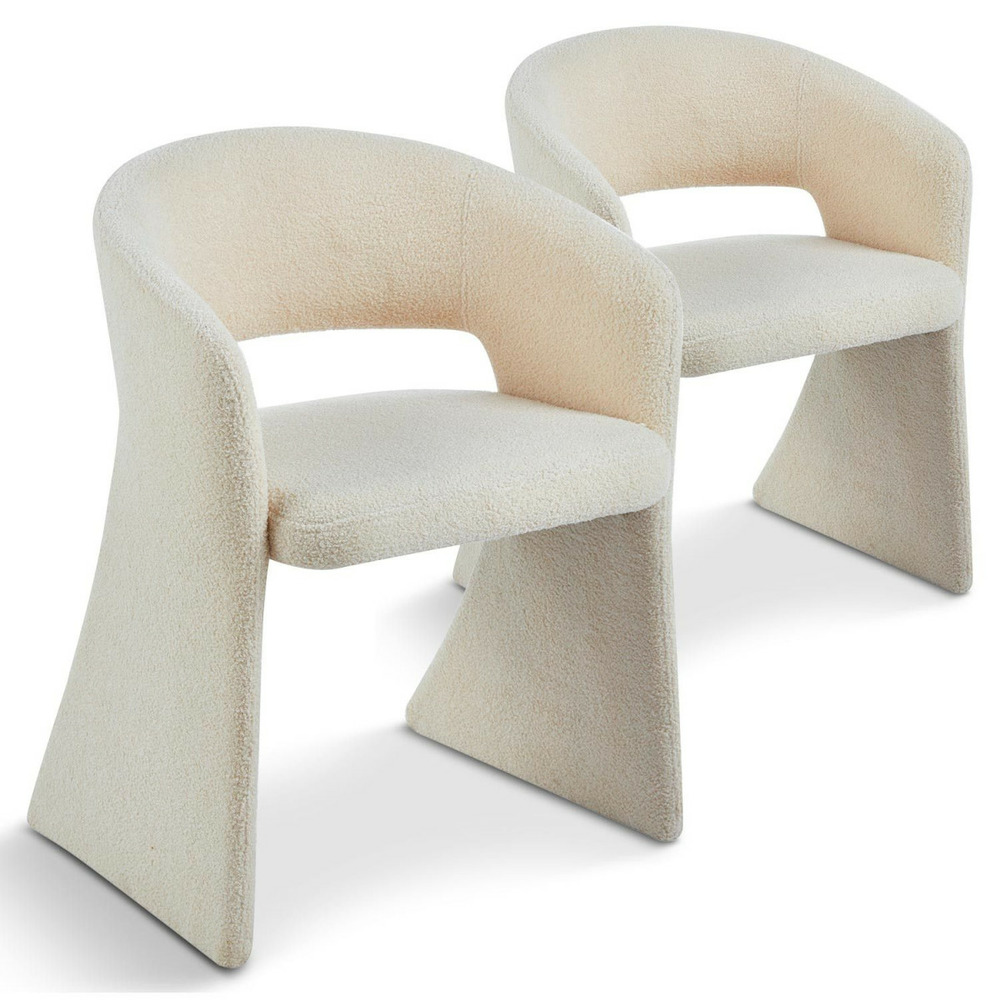 Lot de 2 chaises tissu bouclette 