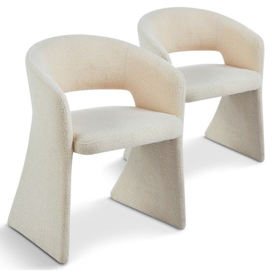 Lot de 2 chaises tissu bouclette