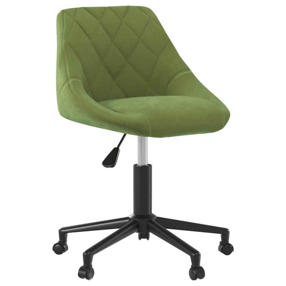 Chaise pivotante de bureau vert clair velours