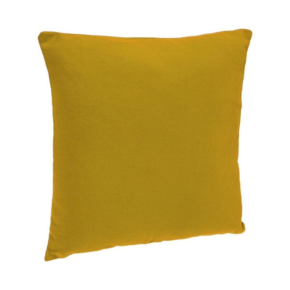 Coussin déhoussable coton - jaune ocre - 38x38 cm
