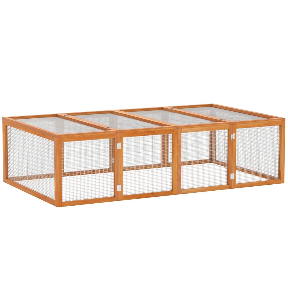 Grand clapier à lapin bois extérieur intérieur avec double toit ouvrant marron