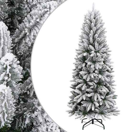 Sapin de noël artificiel avec neige floquée 180 cm pvc et pe