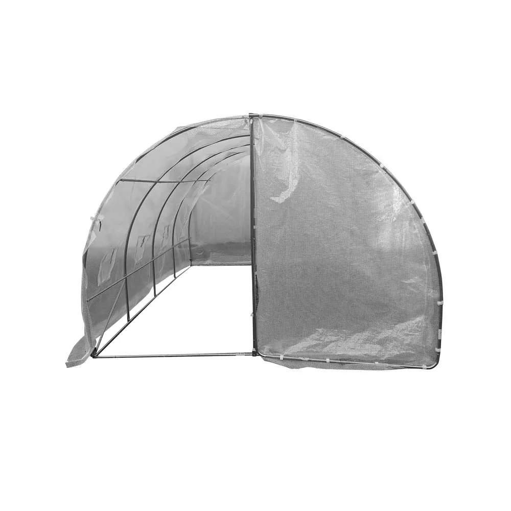 Housse de serre maraîchère 12 m² - polyéthylène anti-uv 140 g/m² avec 8 fenêtres et 1 porte