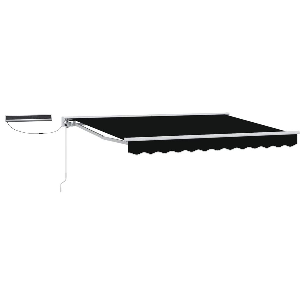 Auvent rétractable électrique noir et blanc 3 x 2,5 m