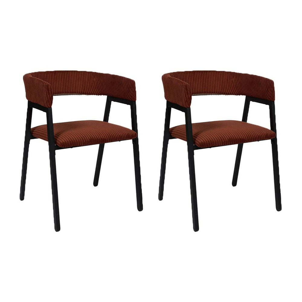 Lot de 2 chaises design côtelé 