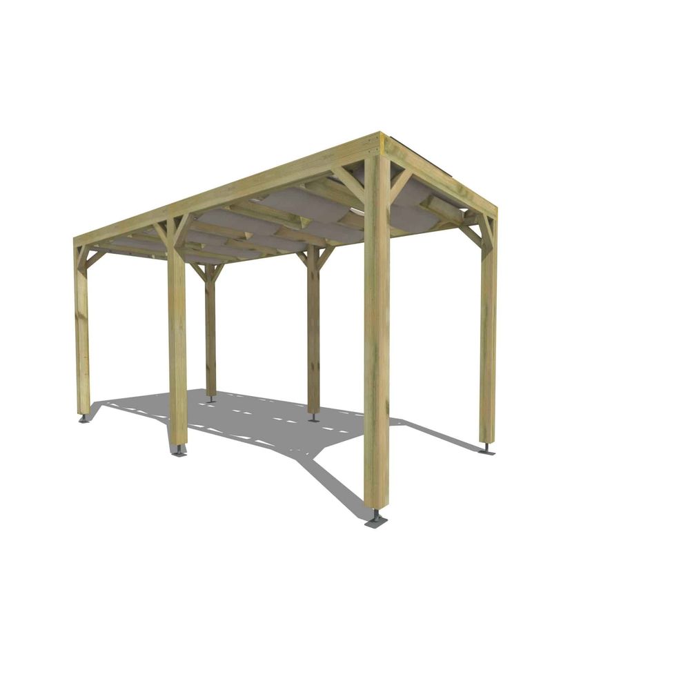 Pergola bois • 2m x 5m • indépendante • sens largeur • voilage semi-transparent inclus • livraison comprise