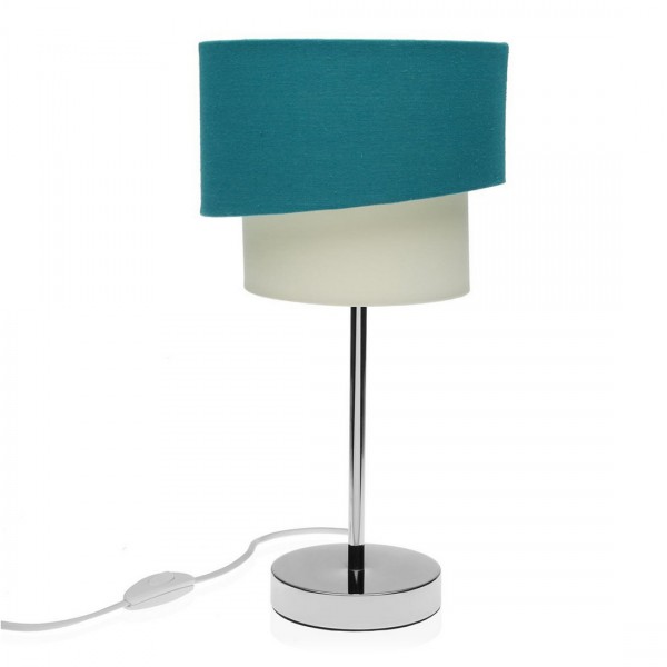 Lampe de bureau bleu / blanc métal (20 x 20 x 40 cm)
