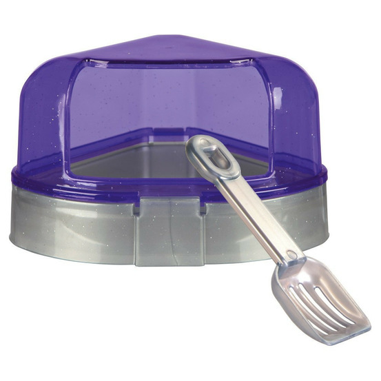 Toilette d'angle avec toit 14 x 8 x 11 cm. Petit rongeur