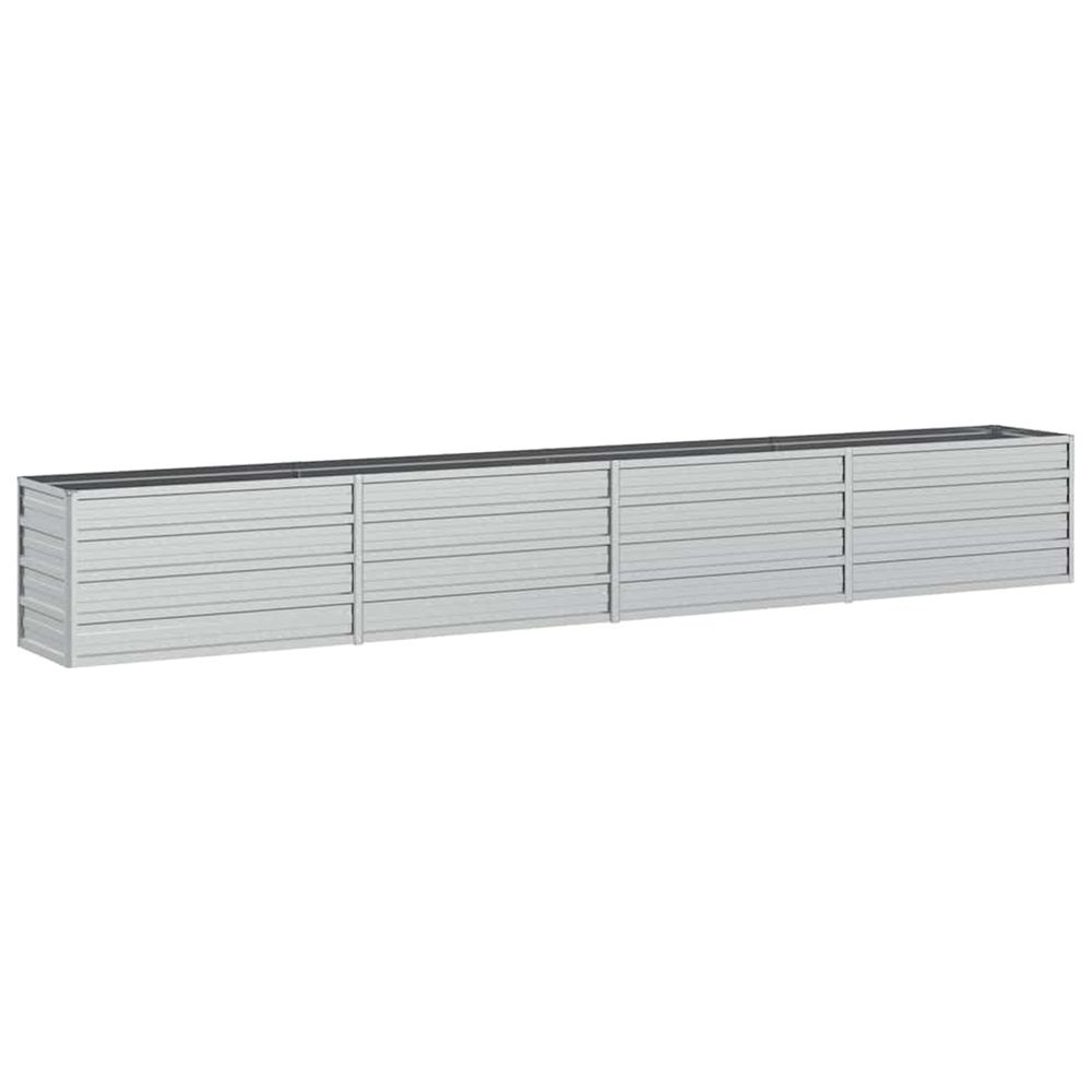 Lit surélevé de jardin 320x40x45 cm acier galvanisé argenté