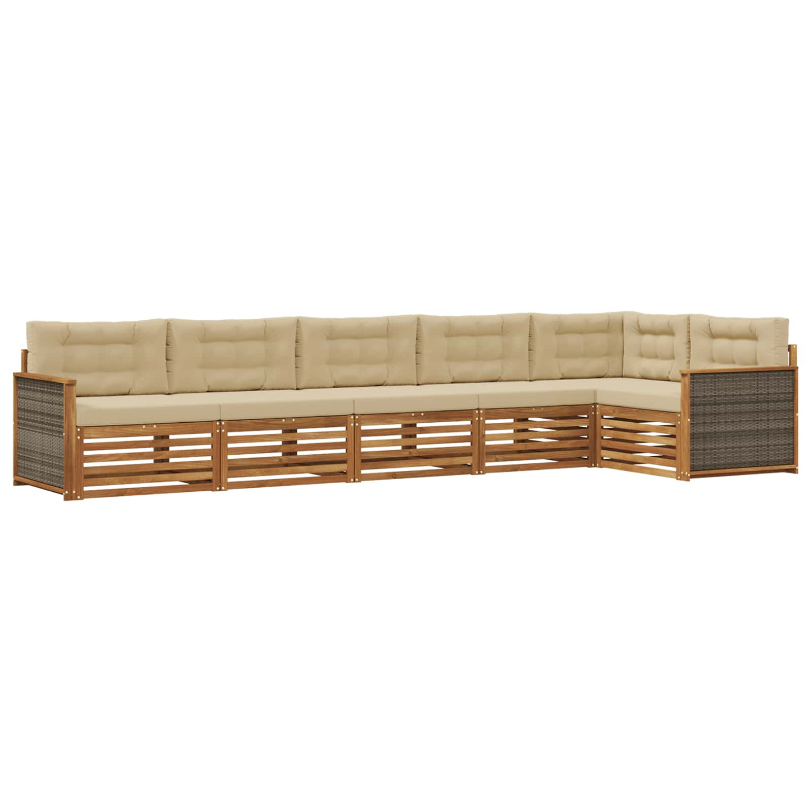 Ensemble de canapés d'extérieur 6 pcs naturel et beige