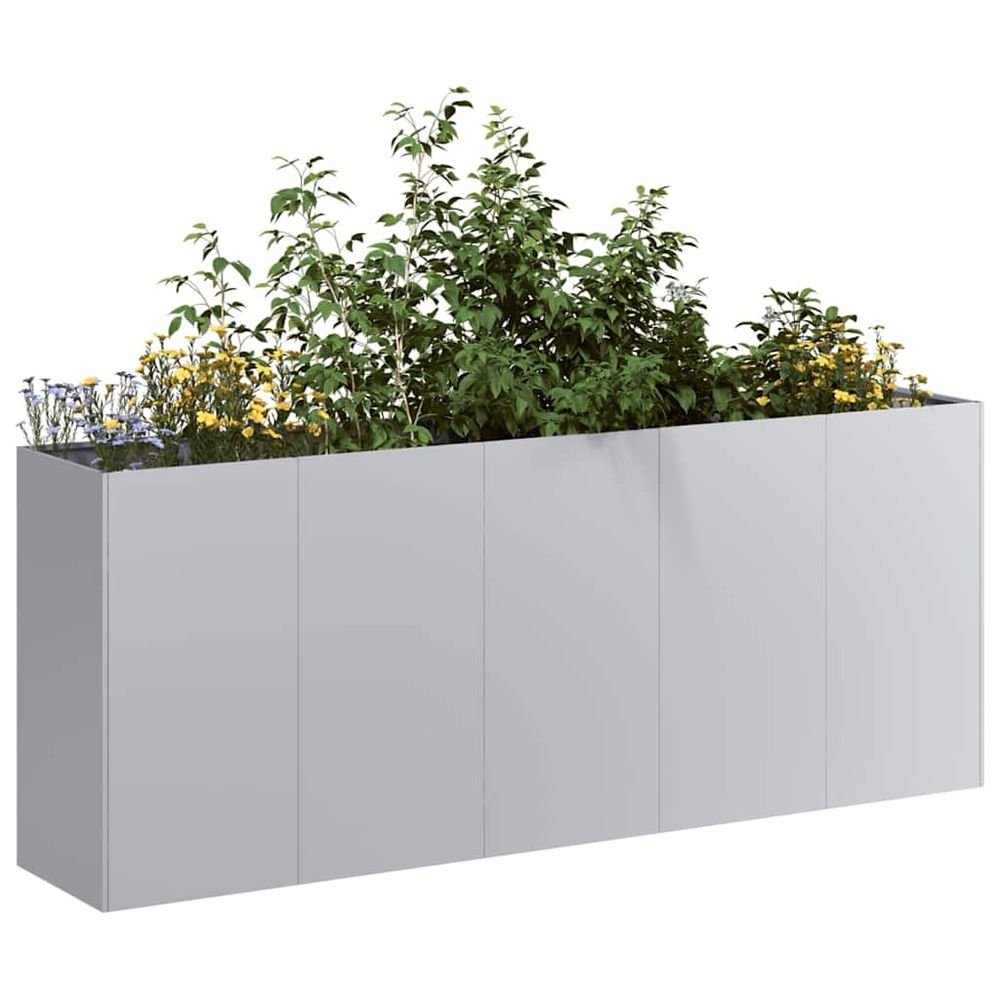 Très grande jardinière acier galvanisé anti-rouille 200x40x80 cm