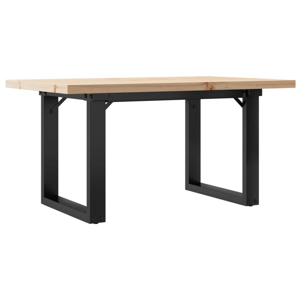 Table basse cadre en o 80x50x40,5cm bois de pin massif et acier