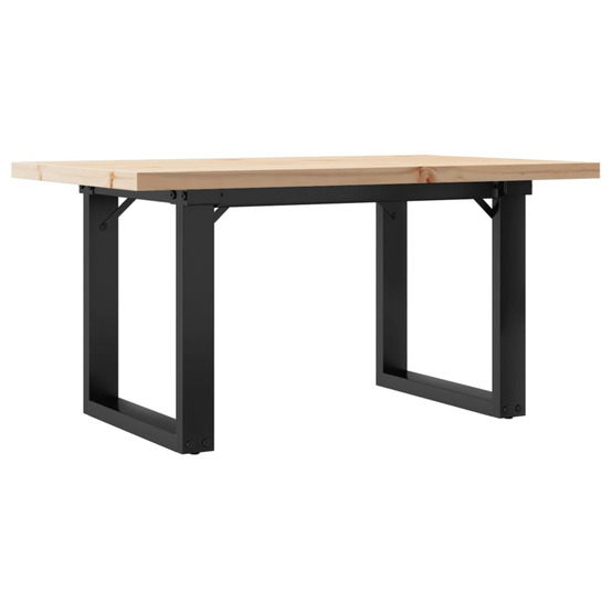 Table basse cadre en o 80x50x40,5cm bois de pin massif et acier